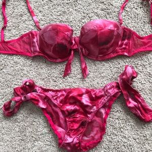 Victoria’s Secret balconet bra and side tie panty